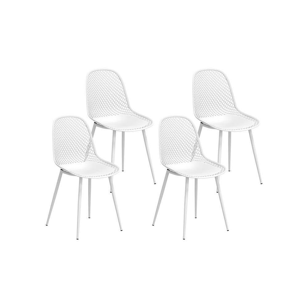 NNEDSZ Gardeon 4PC Outdoor Dining Chairs PP Lounge Chair Patio Garden Furniture White