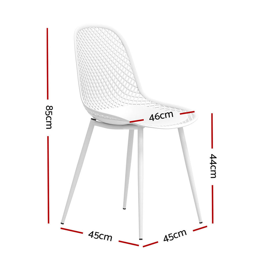 NNEDSZ Gardeon 4PC Outdoor Dining Chairs PP Lounge Chair Patio Garden Furniture White