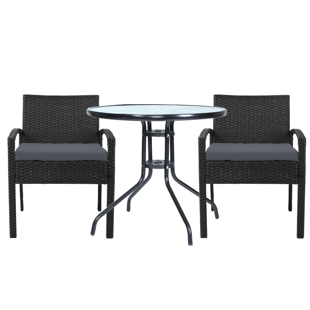 NNEDSZ Furniture Dining Chairs Wicker Garden Patio Cushion Black 3PCS Sofa Set Tea Coffee Cafe Bar Set
