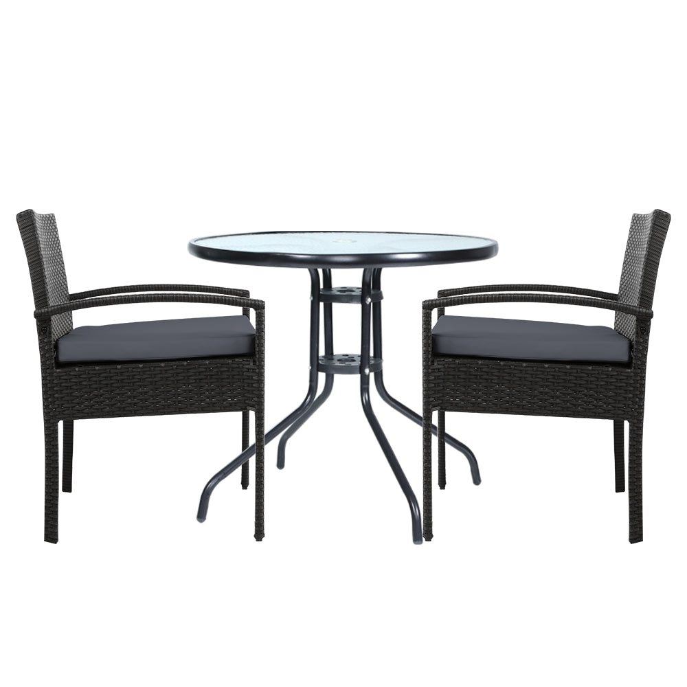 NNEDSZ Furniture Dining Chairs Wicker Garden Patio Cushion Black 3PCS Sofa Set Tea Coffee Cafe Bar Set