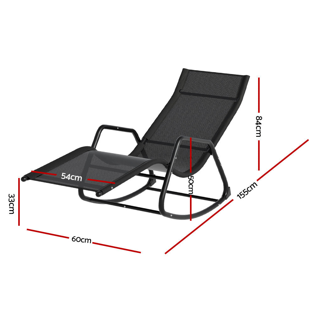 NNEDSZ Sun Lounge Rocking Chair Outdoor Lounger Patio Furniture Pool Garden