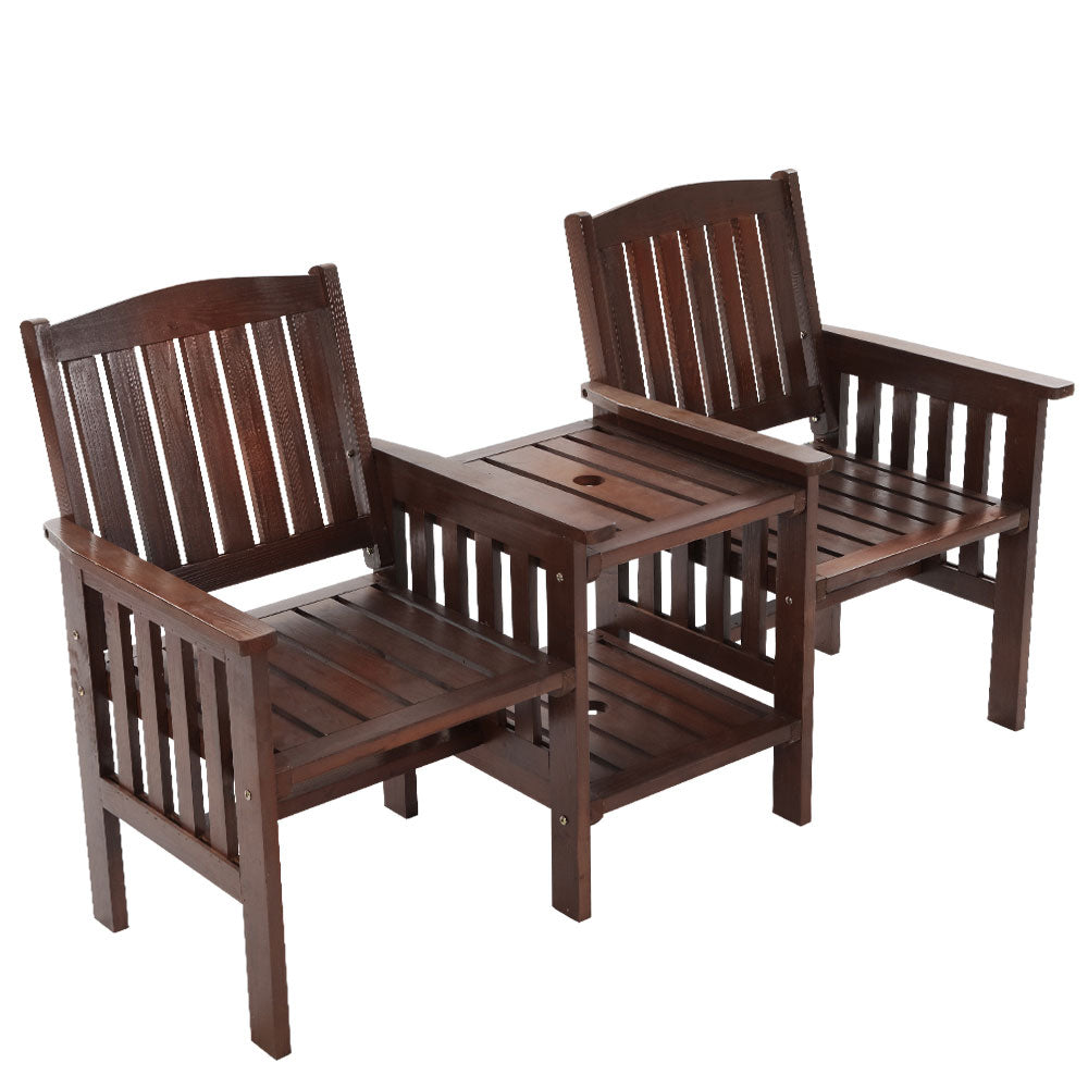 NNEDSZ  Garden Bench Chair Table Loveseat Wooden Outdoor Furniture Patio Park Charcoal