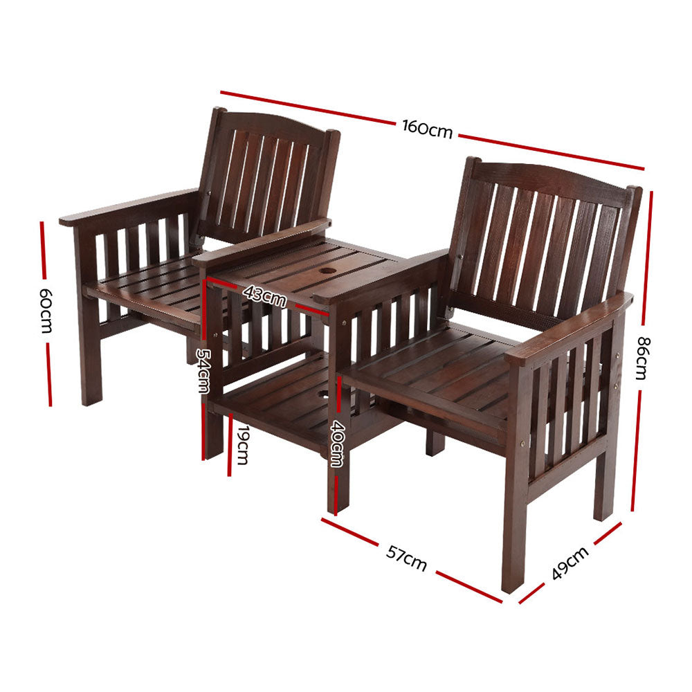 NNEDSZ  Garden Bench Chair Table Loveseat Wooden Outdoor Furniture Patio Park Charcoal