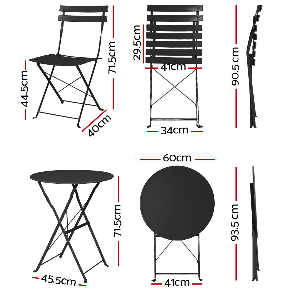 NNEDSZ Outdoor Setting Table and Chairs Folding Patio Furniture Bistro Set