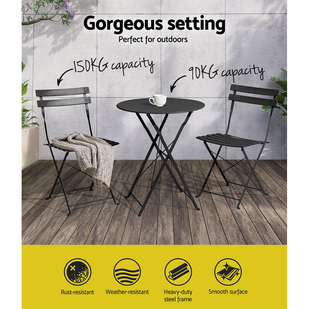 NNEDSZ Outdoor Setting Table and Chairs Folding Patio Furniture Bistro Set
