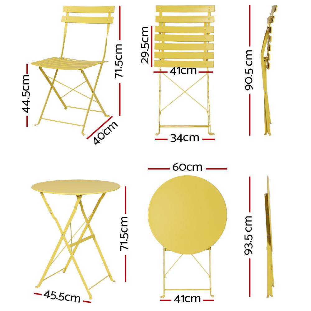 NNEDSZ Outdoor Setting Bistro Set Table and Chairs Folding Patio Furniture