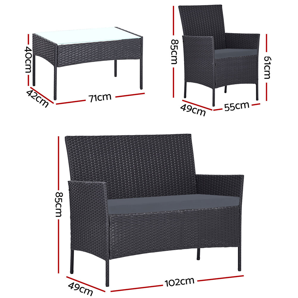 NNEDSZ Garden Furniture Outdoor Lounge Setting Wicker Sofa Patio Storage cover Grey