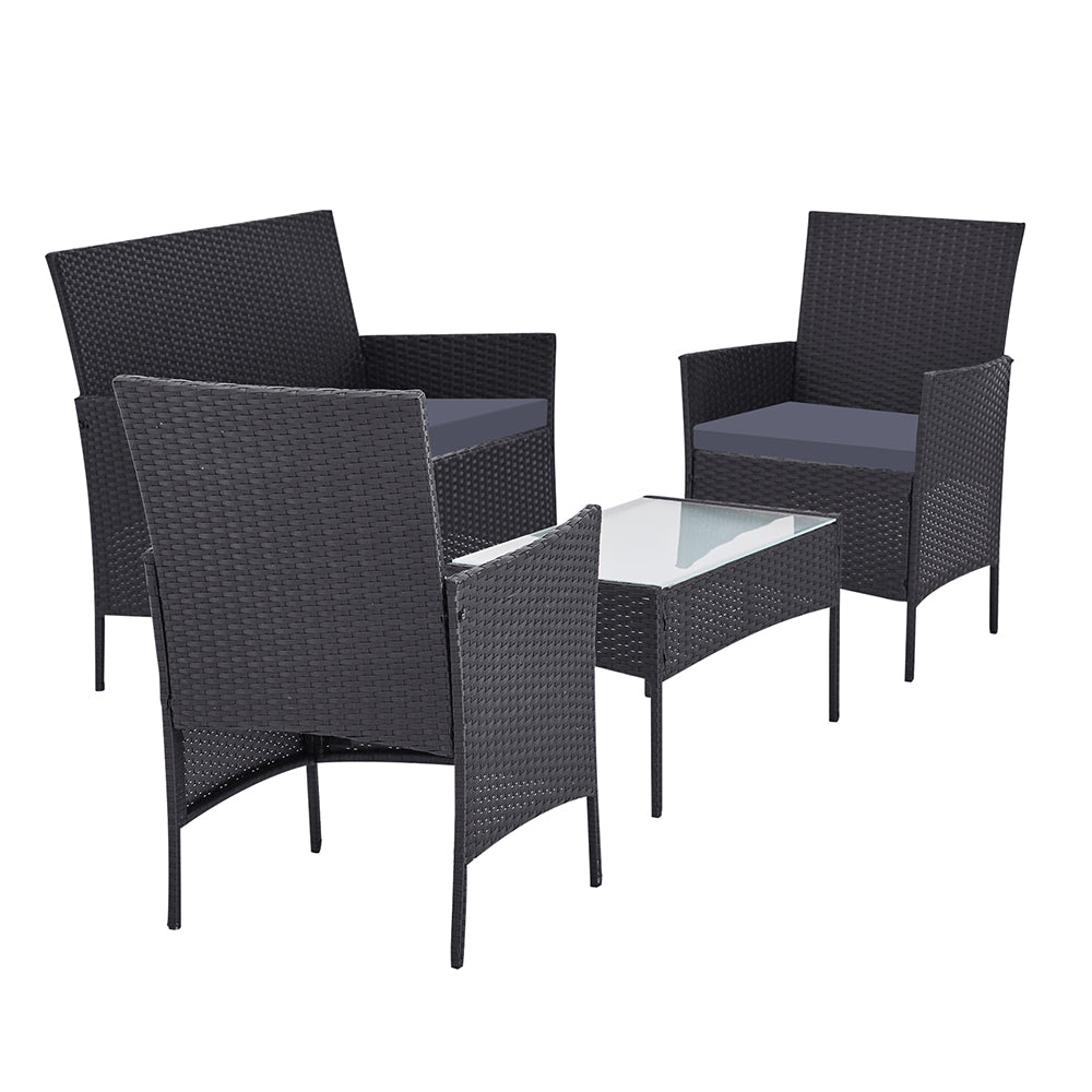 NNEDSZ Garden Furniture Outdoor Lounge Setting Wicker Sofa Patio Storage cover Grey