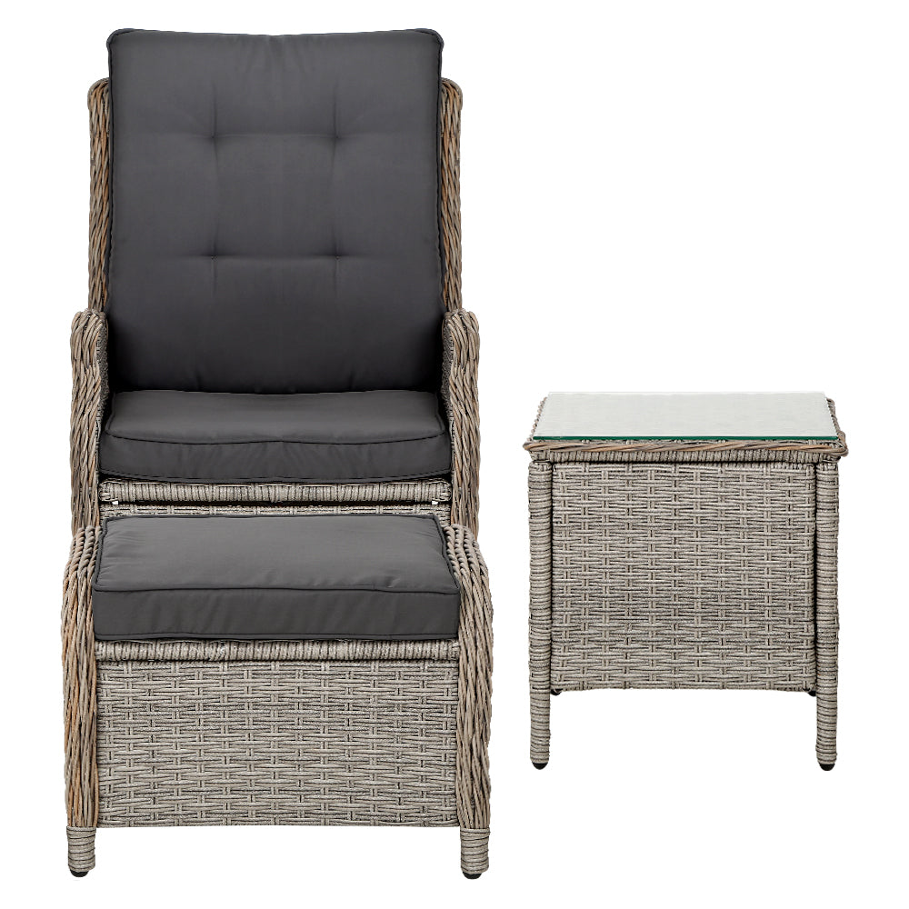 NNEDSZ Recliner Chairs Sun lounge Outdoor Setting Patio Furniture Garden Wicker