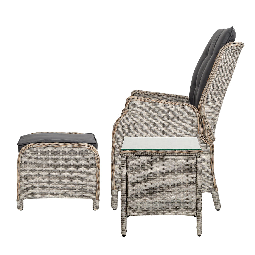 NNEDSZ Recliner Chairs Sun lounge Outdoor Setting Patio Furniture Garden Wicker
