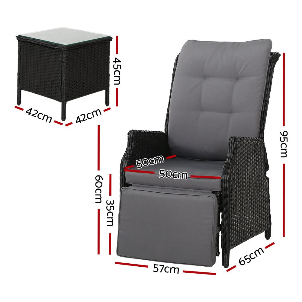 NNEDSZ Recliner Chairs Sun lounge Setting Outdoor Furniture Patio Wicker Sofa