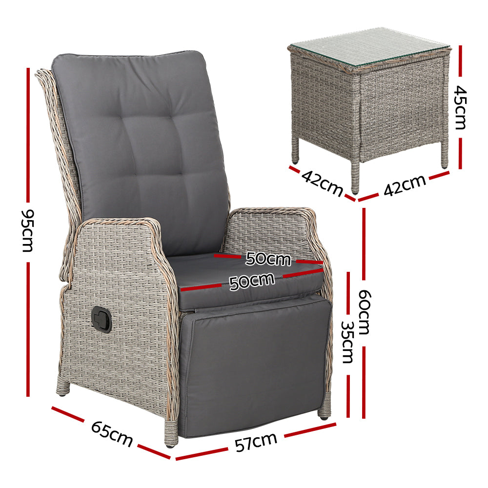 NNEDSZ Recliner Chairs Outdoor Sun lounge Setting Patio Furniture Wicker Sofa