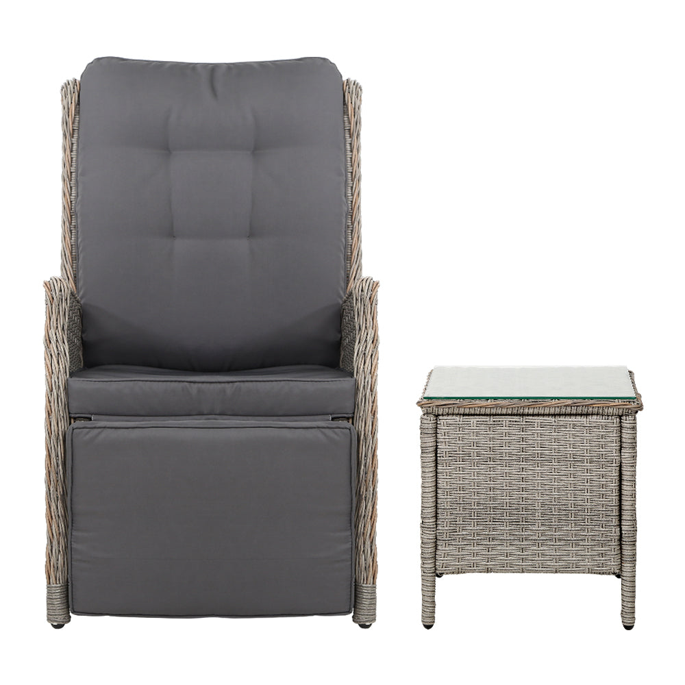 NNEDSZ Recliner Chairs Outdoor Sun lounge Setting Patio Furniture Wicker Sofa