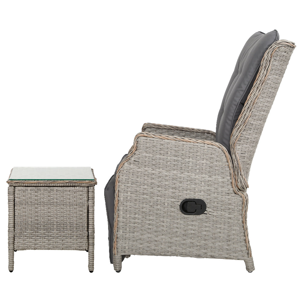 NNEDSZ Recliner Chairs Outdoor Sun lounge Setting Patio Furniture Wicker Sofa