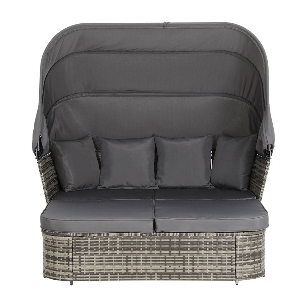 NNEDSZ Outdoor Sun Lounge Setting Patio Furniture Wicker Sofa Garden Day Bed