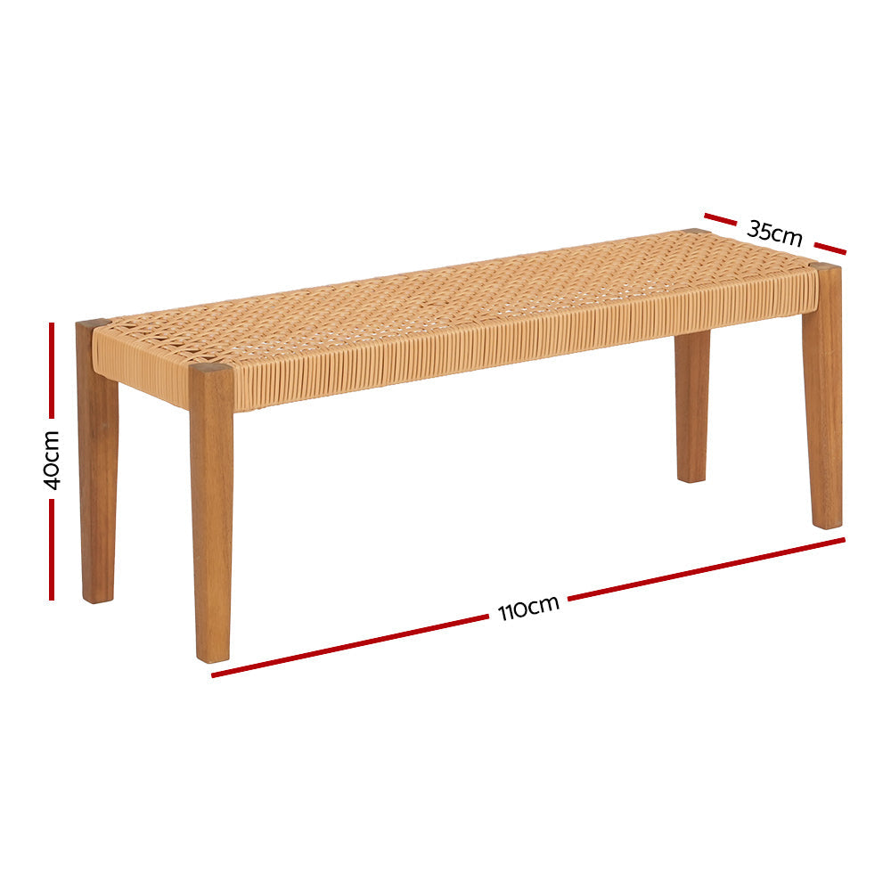 NNEDSZ Gardeon Outdoor Garden Bench Seat Dining Acacia Wood 2-Seater Patio Furniture