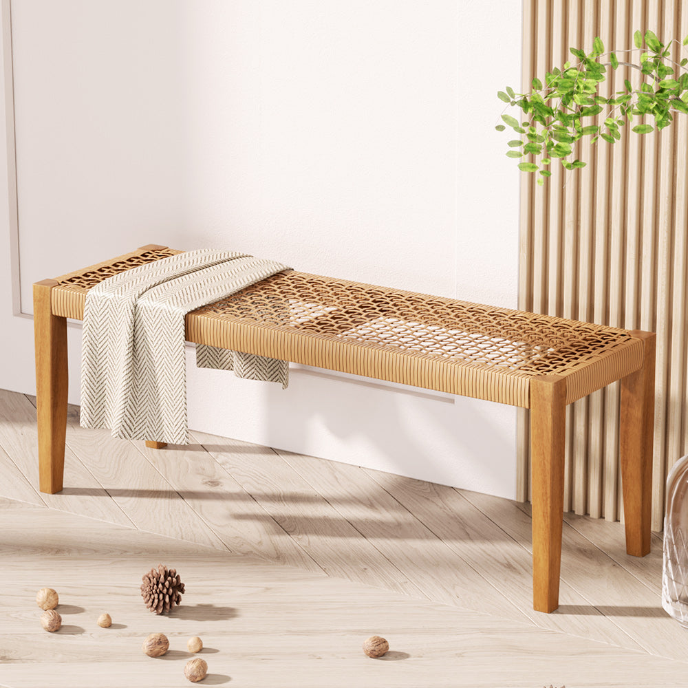 NNEDSZ Gardeon Outdoor Garden Bench Seat Dining Acacia Wood 2-Seater Patio Furniture