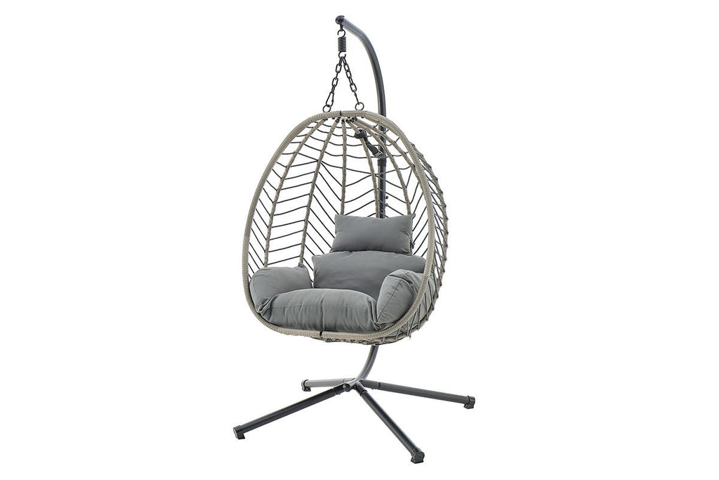 NNEKGE Mackenzie Outdoor Furniture Egg Chair (Grey Grey)