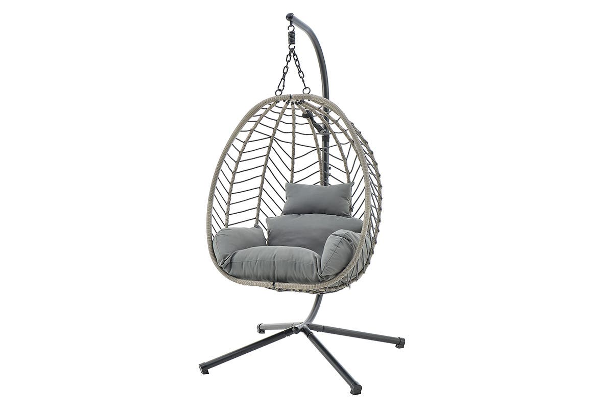NNEKGE Mackenzie Outdoor Furniture Egg Chair (Grey Grey)