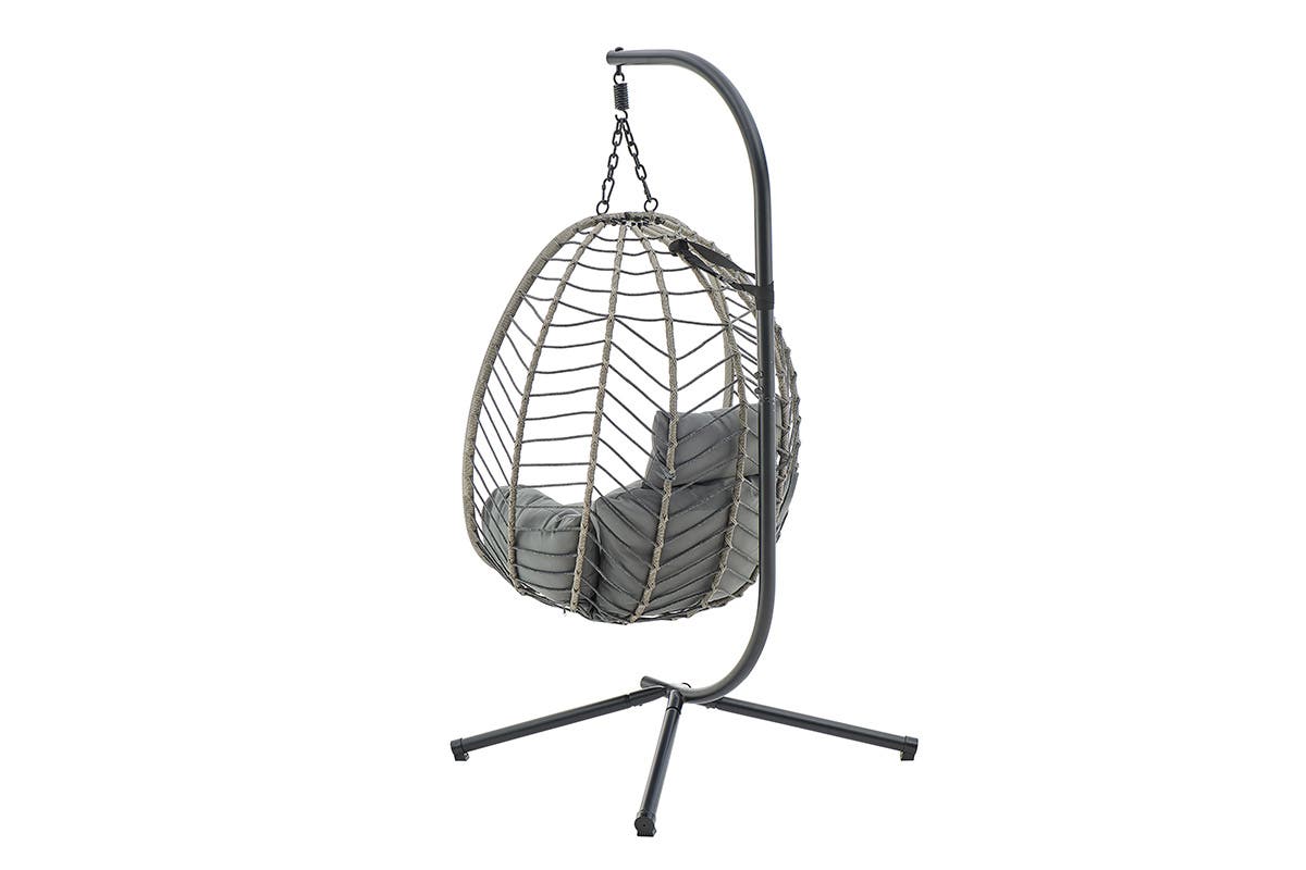 NNEKGE Mackenzie Outdoor Furniture Egg Chair (Grey Grey)