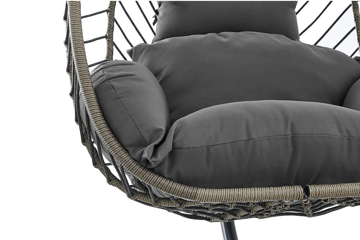 NNEKGE Mackenzie Outdoor Furniture Egg Chair (Grey Grey)