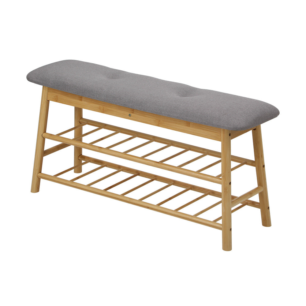 NNEED Shoe Storage Bench Bamboo 90cm