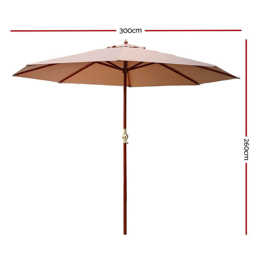 NNEDSZ 3M Outdoor Pole Umbrella Cantilever Stand Garden Umbrellas Patio Beige