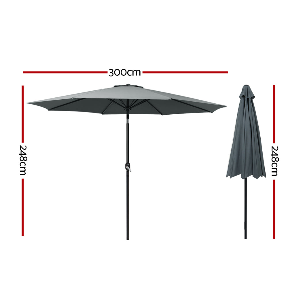 NNEDSZ Outdoor Umbrella 3m Umbrellas Garden Beach Tilt Sun Patio Deck Shelter