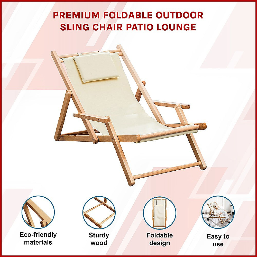 NNEDSZ Premium Foldable Outdoor Sling Chair Patio Lounge