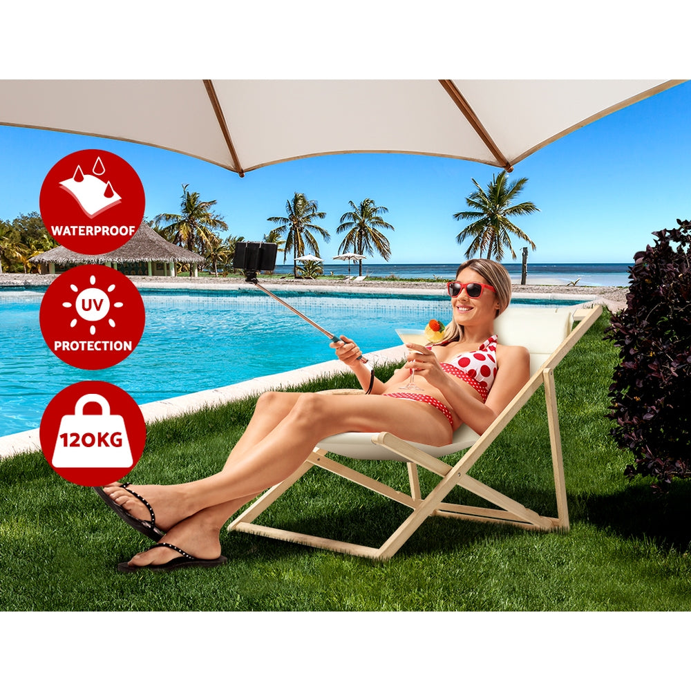 NNEDSZ Furniture Sun Lounge Chairs Deck Chair Folding Wooden Patio Beach