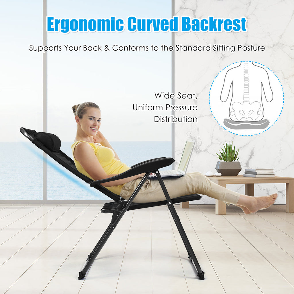 NNECW 4-Piece Patio Folding Recliner Chairs