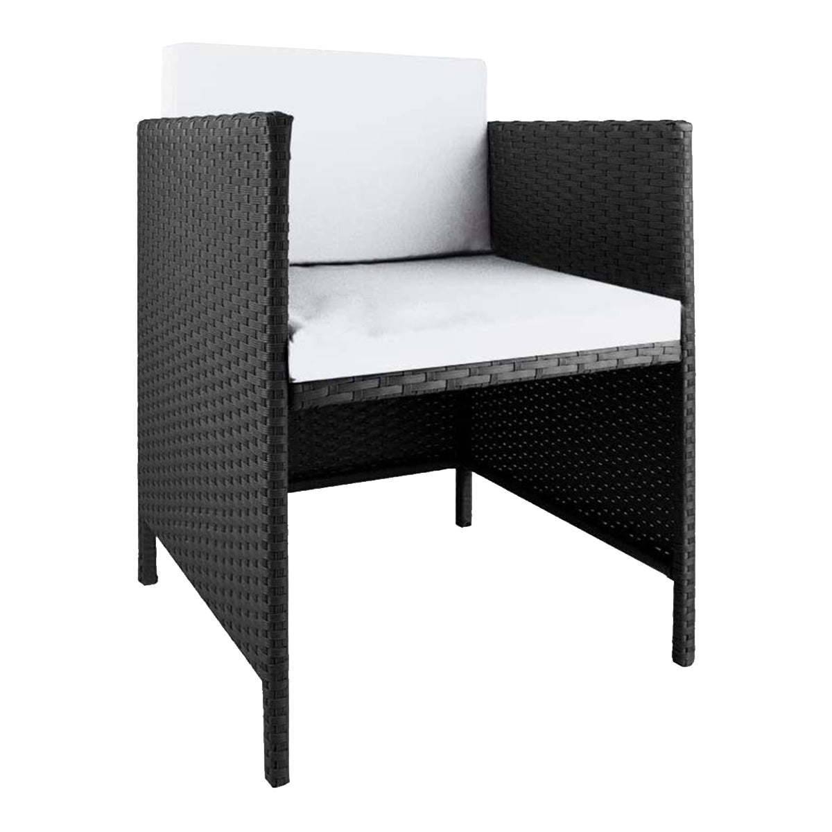 NNEDPE 9 Piece PE Rattan Garden Patio Outdoor Dining Set Black