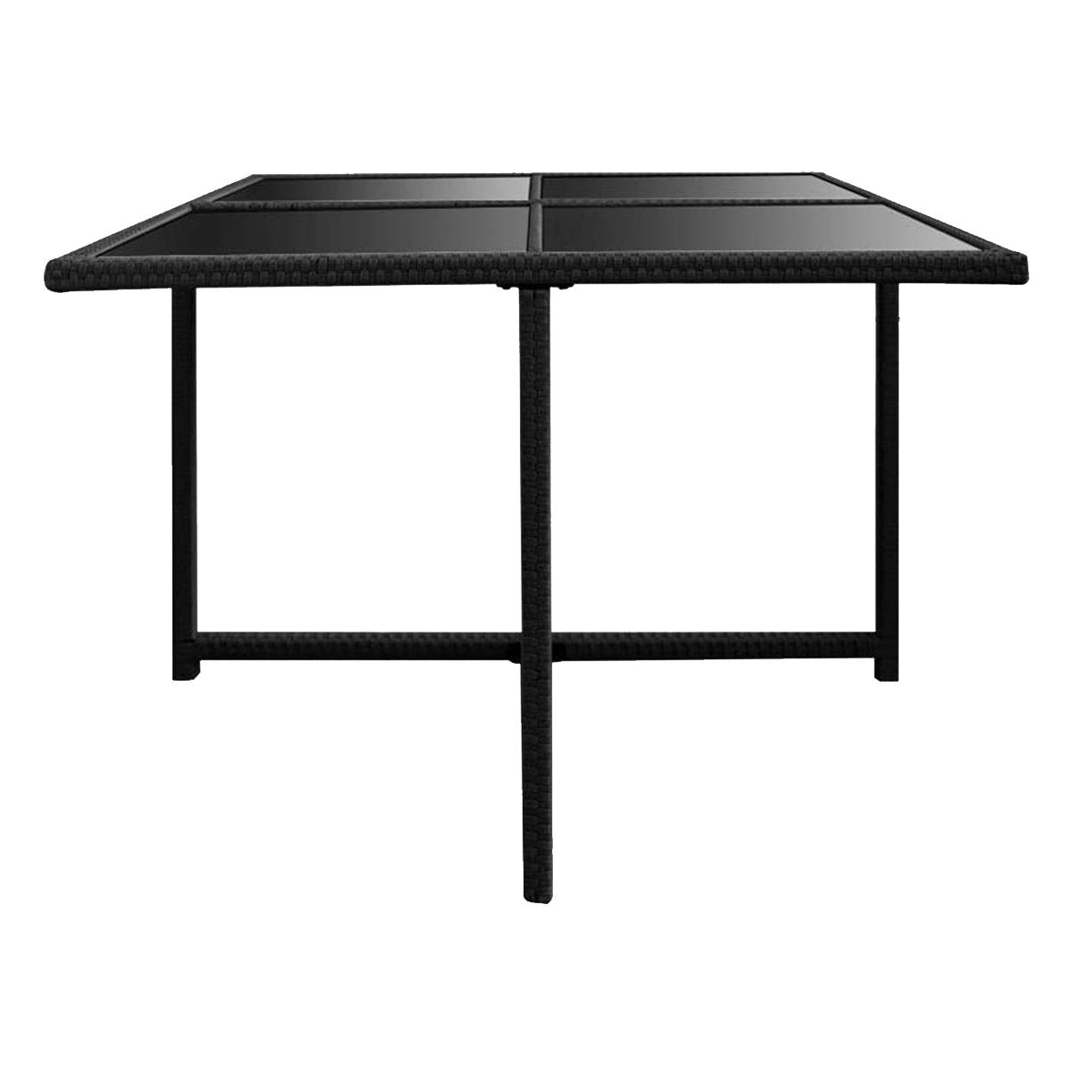 NNEDPE 9 Piece PE Rattan Garden Patio Outdoor Dining Set Black